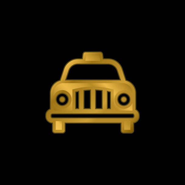 Airport Taxi gold plated metalic icon or logo vector - Vektör, Görsel