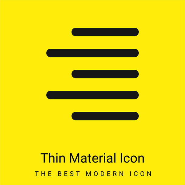 Aligner l'icône minimale de matériau jaune vif - Vecteur, image