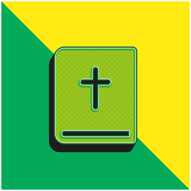 聖書グリーンと黄色の現代的な3Dベクトルアイコンのロゴ - ベクター画像