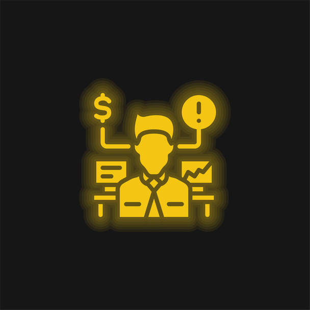 Berater gelb leuchtende Neon-Ikone - Vektor, Bild