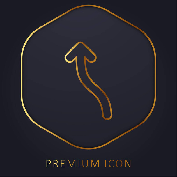 Arrow Wave Pointing Up golden line premium logo or icon - Vector, imagen
