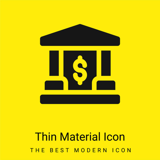 Banking mínimo ícone de material amarelo brilhante - Vetor, Imagem