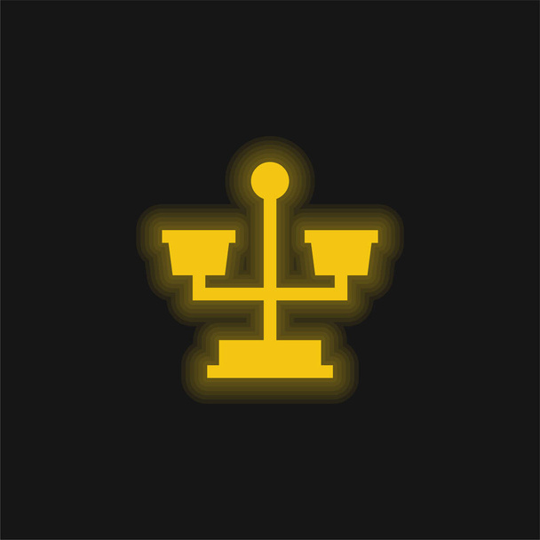 Balance amarillo brillante icono de neón - Vector, Imagen