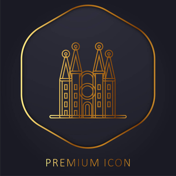 Barcelona golden line premium logo or icon - Vector, imagen