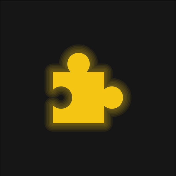 App jaune brillant icône néon - Vecteur, image