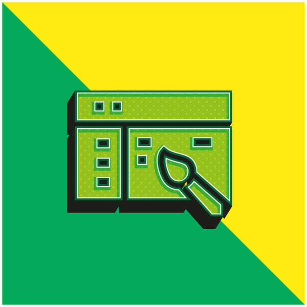 App Design Green and yellow modern 3d vector icon logo - Vector, Image