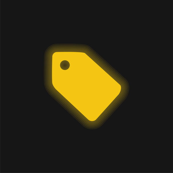 Black Shop Tag yellow glowing neon icon - Vetor, Imagem