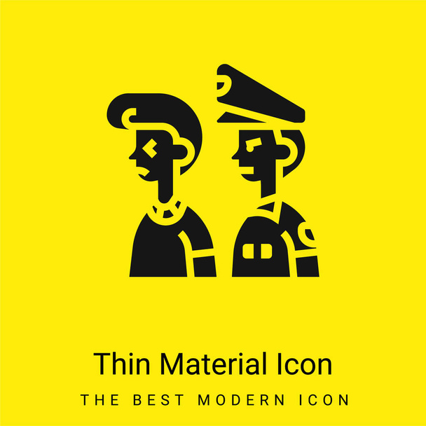 Detenido mínimo icono de material amarillo brillante - Vector, Imagen