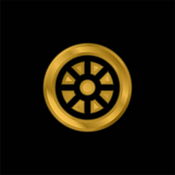 Liga Roda banhado a ouro ícone metálico ou vetor logotipo - Vetor, Imagem