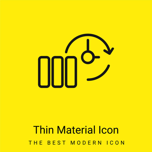Zálohovat Symbol tenkého obrysu v kruhu minimální jasně žlutá ikona materiálu - Vektor, obrázek