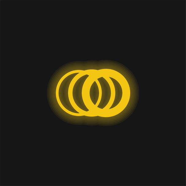 Бильбао Метро логотипы желтый светящийся неоновый значок - Вектор,изображение