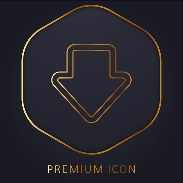 Arrow Gross Outline Pointing Down golden line premium logo or icon - Vettoriali, immagini