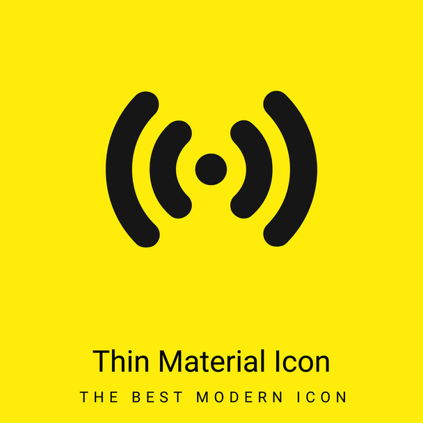Señal de antena icono de material amarillo brillante mínimo - Vector, Imagen