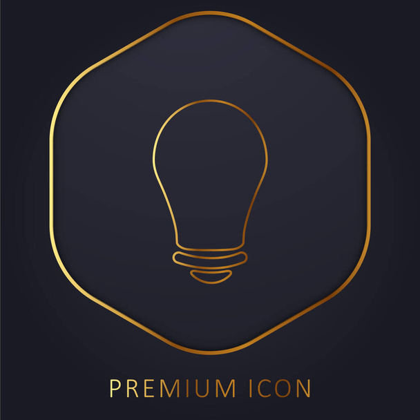 Zwarte gloeilamp gouden lijn premium logo of pictogram - Vector, afbeelding