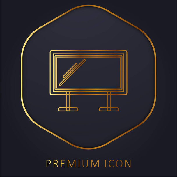 Panneau d'affichage ligne d'or logo premium ou icône - Vecteur, image