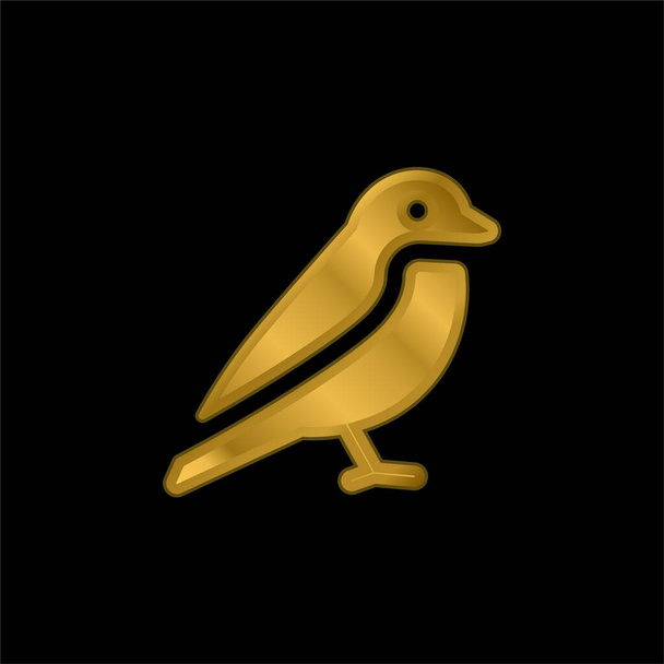 Bird gold plated metalic icon or logo vector - Vector, Image