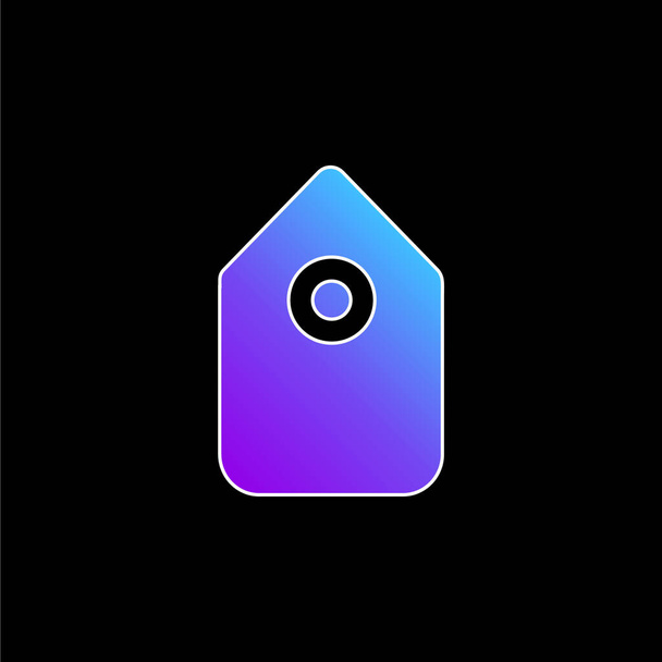 Black Tag Interface Symbol In Vertical Position blue gradient vector icon - Wektor, obraz