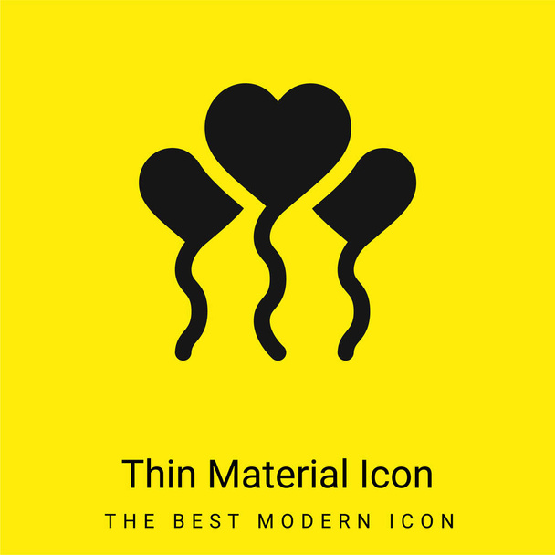 Ballonnen minimaal helder geel materiaal icoon - Vector, afbeelding