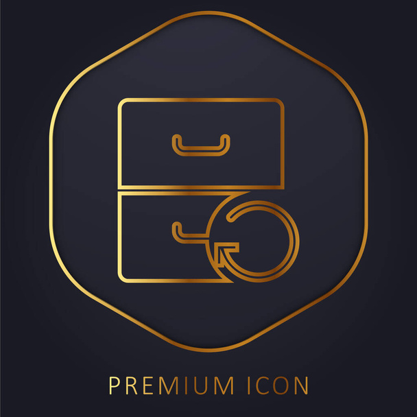 Archive ligne d'or logo premium ou icône - Vecteur, image