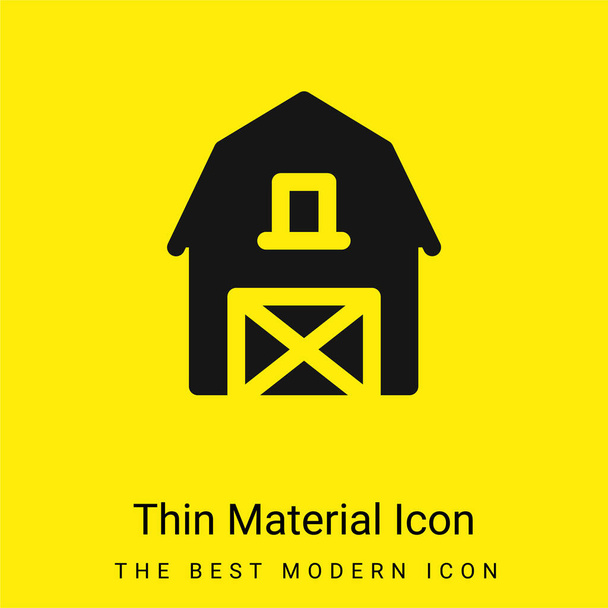 Granero mínimo icono de material amarillo brillante - Vector, imagen
