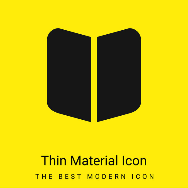 Buch schwarz geöffnetes Symbol minimal leuchtend gelbes Material Symbol - Vektor, Bild