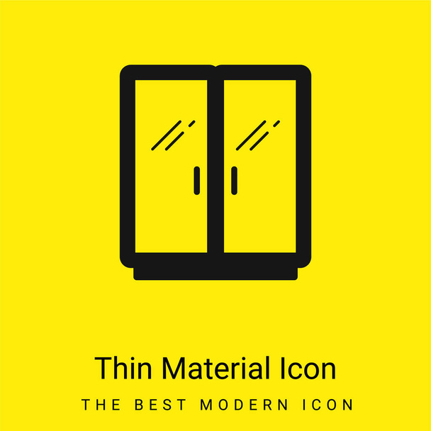 Big Wardrobe minimal bright yellow material icon - Vetor, Imagem