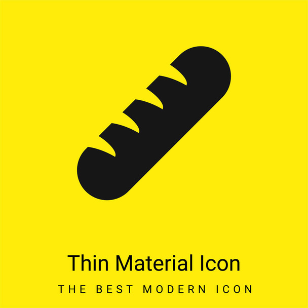 Baguette minimal bright yellow material icon - Vector, Image