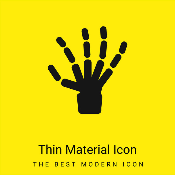 Bone Hand minimal bright yellow material icon - Vektor, kép