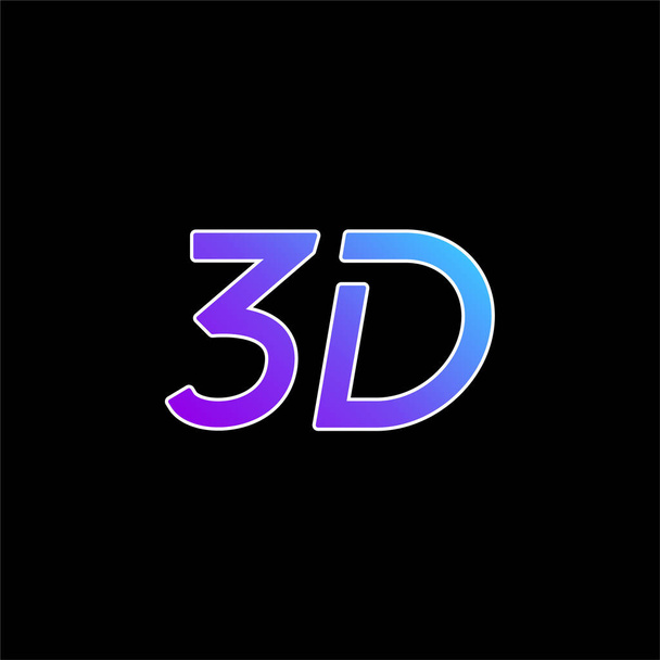 Símbolo 3D icono vector gradiente azul - Vector, Imagen