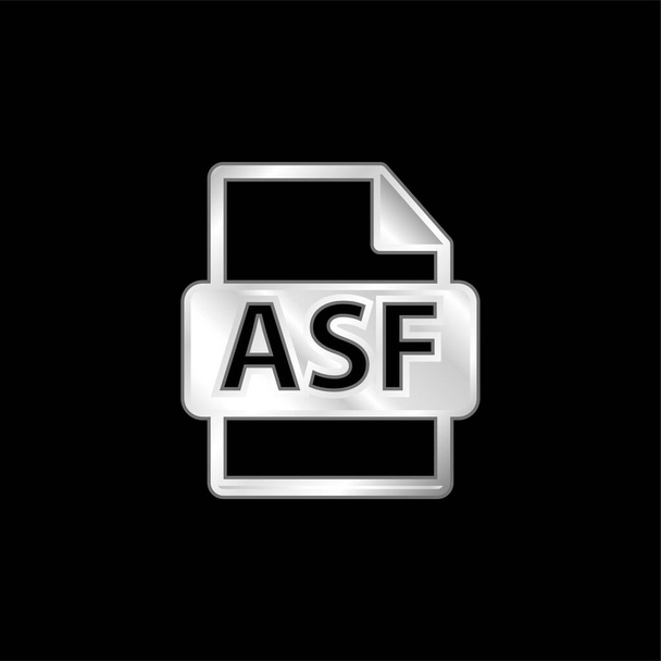 Asf Formato de archivo Symbol silver plated metallic icon - Vector, imagen