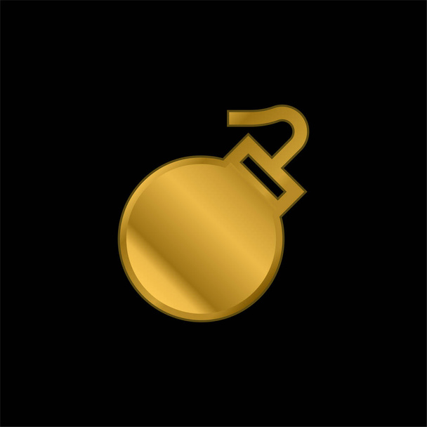 Bombe plaqué or icône métallique ou logo vecteur - Vecteur, image