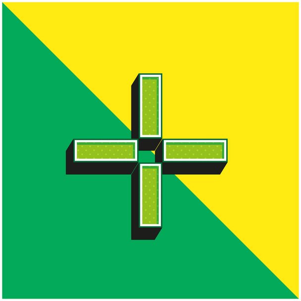Bleed Green and yellow modern 3d vector icon logo - Vektor, kép
