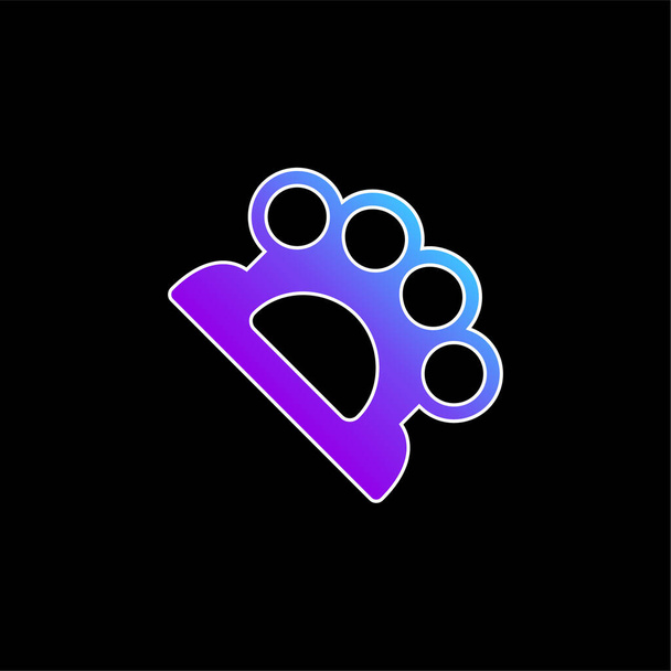 Brass Knuckles blue gradient vector icon - Vector, Image