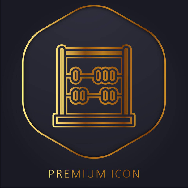 Abacus With Stand golden line premium logo or icon - Vector, afbeelding