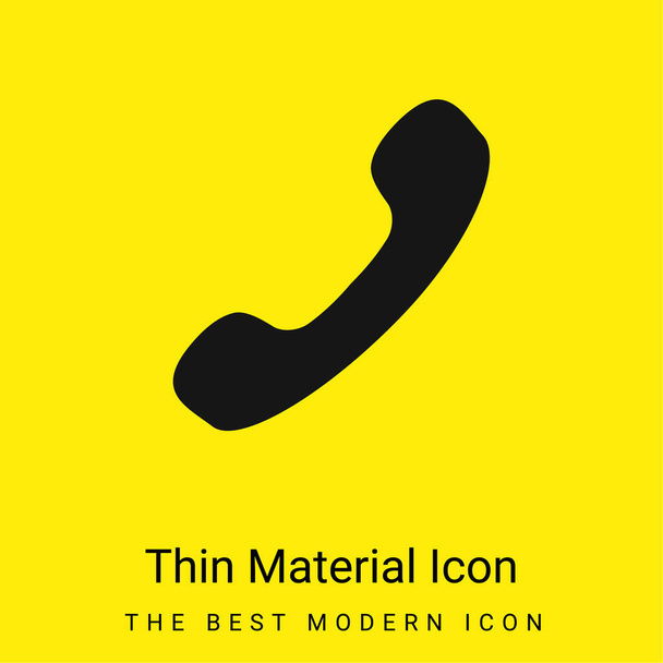 Чорний телефон Аурикулярний мінімально яскравий жовтий матеріал ікона - Вектор, зображення