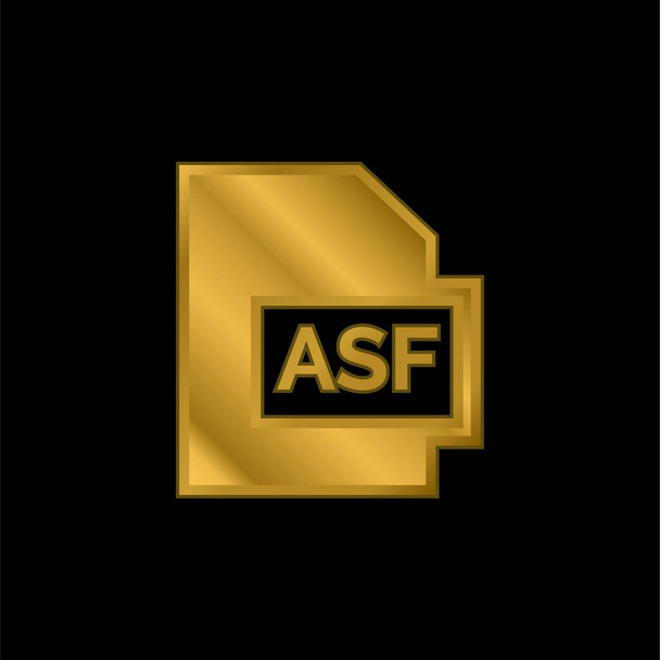 Asf gold plated metalic icon or logo vector - Vector, imagen