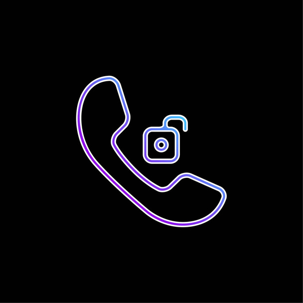 Auricular Phone Unlocked blue gradient vector icon - Vettoriali, immagini
