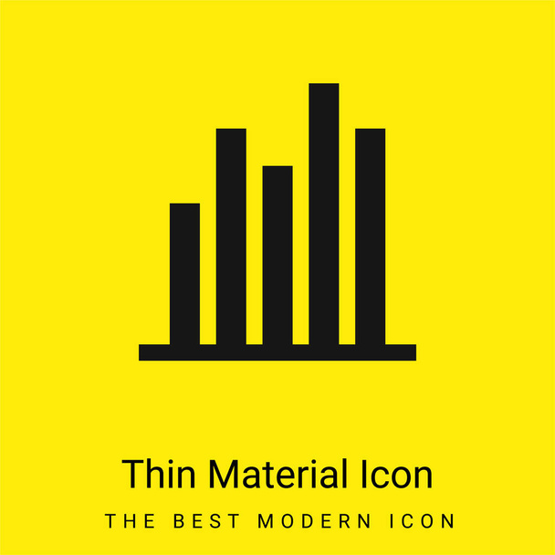 Grafico a barre icona minimale materiale giallo brillante - Vettoriali, immagini