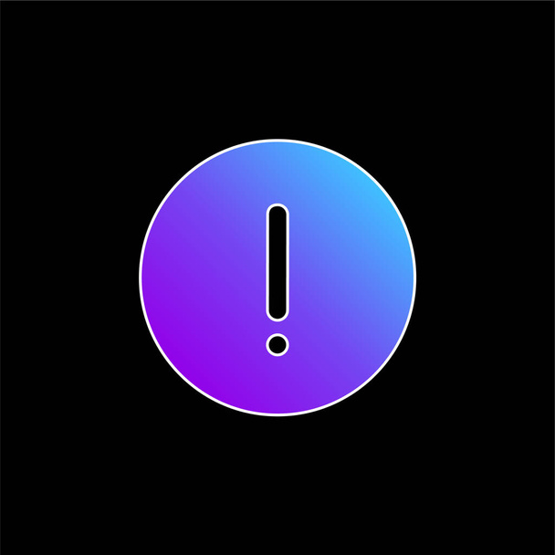 Alerta ícone vetor gradiente azul - Vetor, Imagem