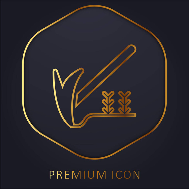 Agriculture golden line premium logo or icon - Vector, Image