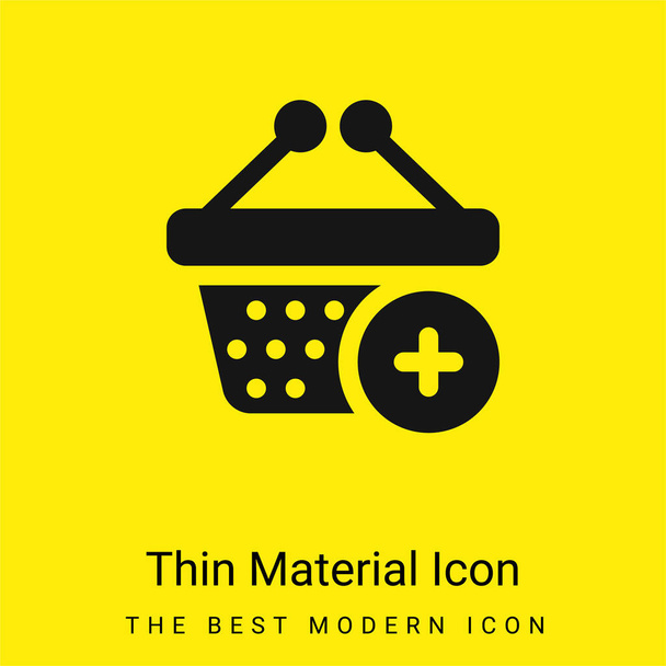 Añadir al carrito icono de material amarillo brillante mínimo - Vector, Imagen