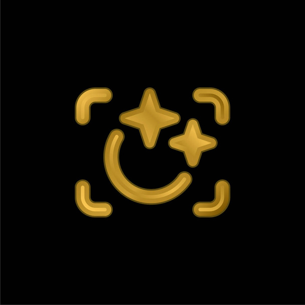Beleza banhado a ouro ícone metálico ou vetor logotipo - Vetor, Imagem
