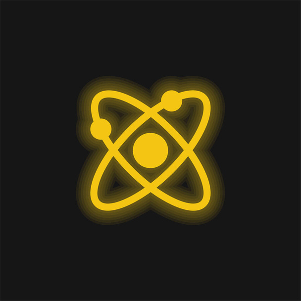 Atomgelb leuchtendes Neon-Symbol - Vektor, Bild