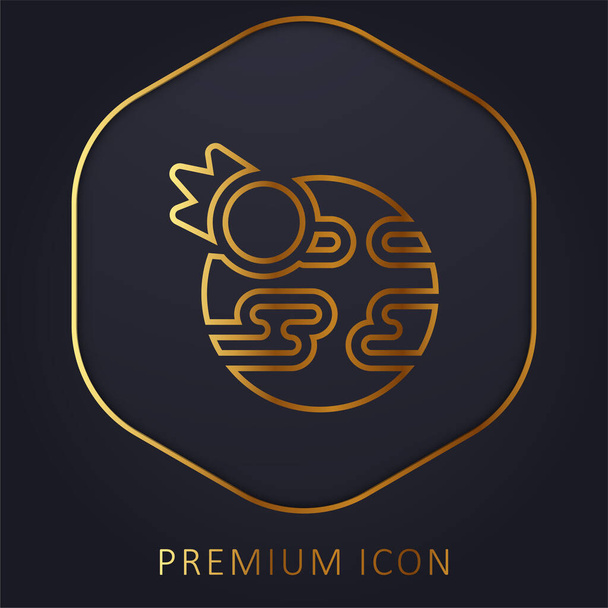 Armageddon golden line premium logo or icon - Vetor, Imagem