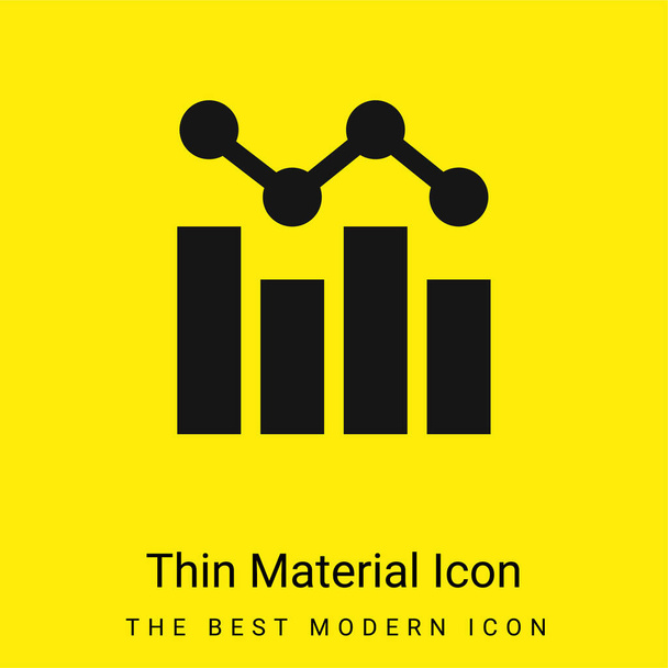 Bar Chart minimalna jasnożółta ikona materiału - Wektor, obraz