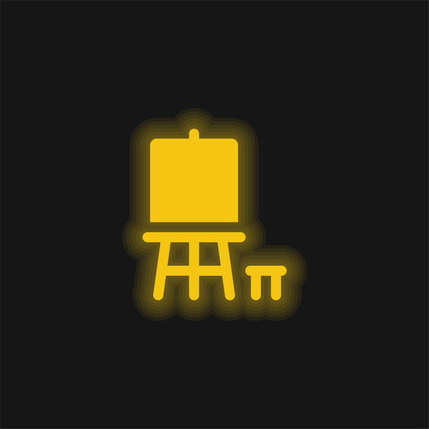 Art yellow glowing neon icon - Vector, Image