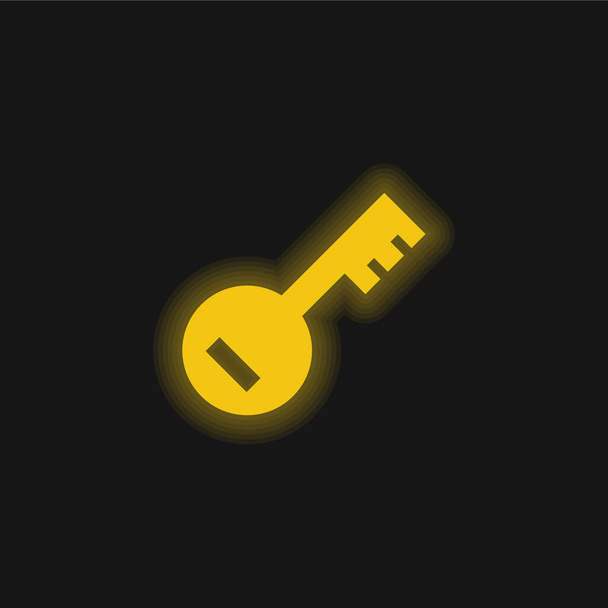 Account PassKey yellow glowing neon icon - Vector, Image