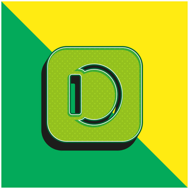アップルグリーンと黄色の現代的な3Dベクトルアイコンのロゴ - ベクター画像