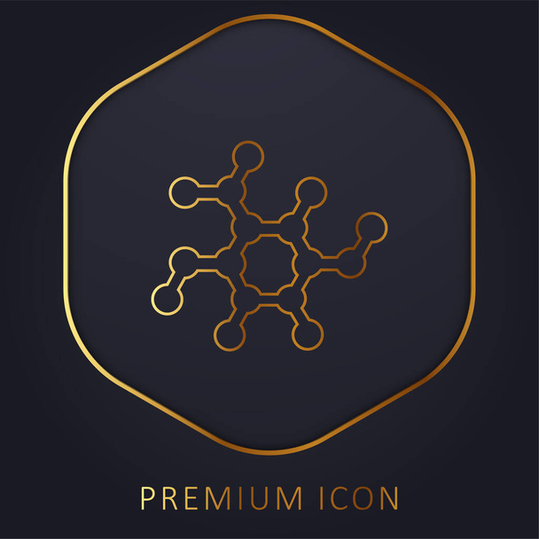 Biology Shape golden line premium logo or icon - Vektör, Görsel