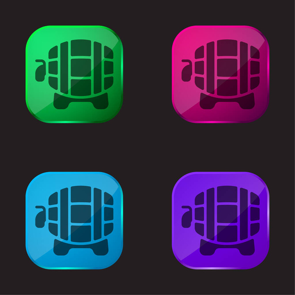 Barrel four color glass button icon - Vector, Image